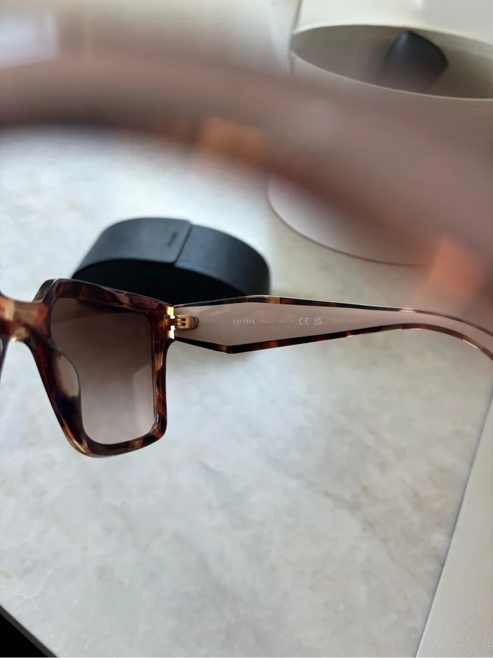 BRAND NEW : Prada Women's Tortoiseshell Sunglasses - Browni Gradient Lenses